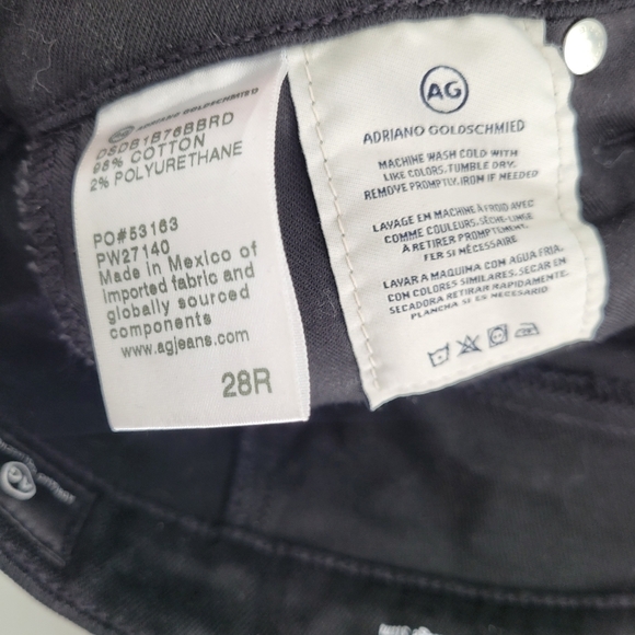 Ag NWT Jeans High Rise Vintage Slim Alexxis In Black Cotton Blend size 28R - Picture 9 of 9